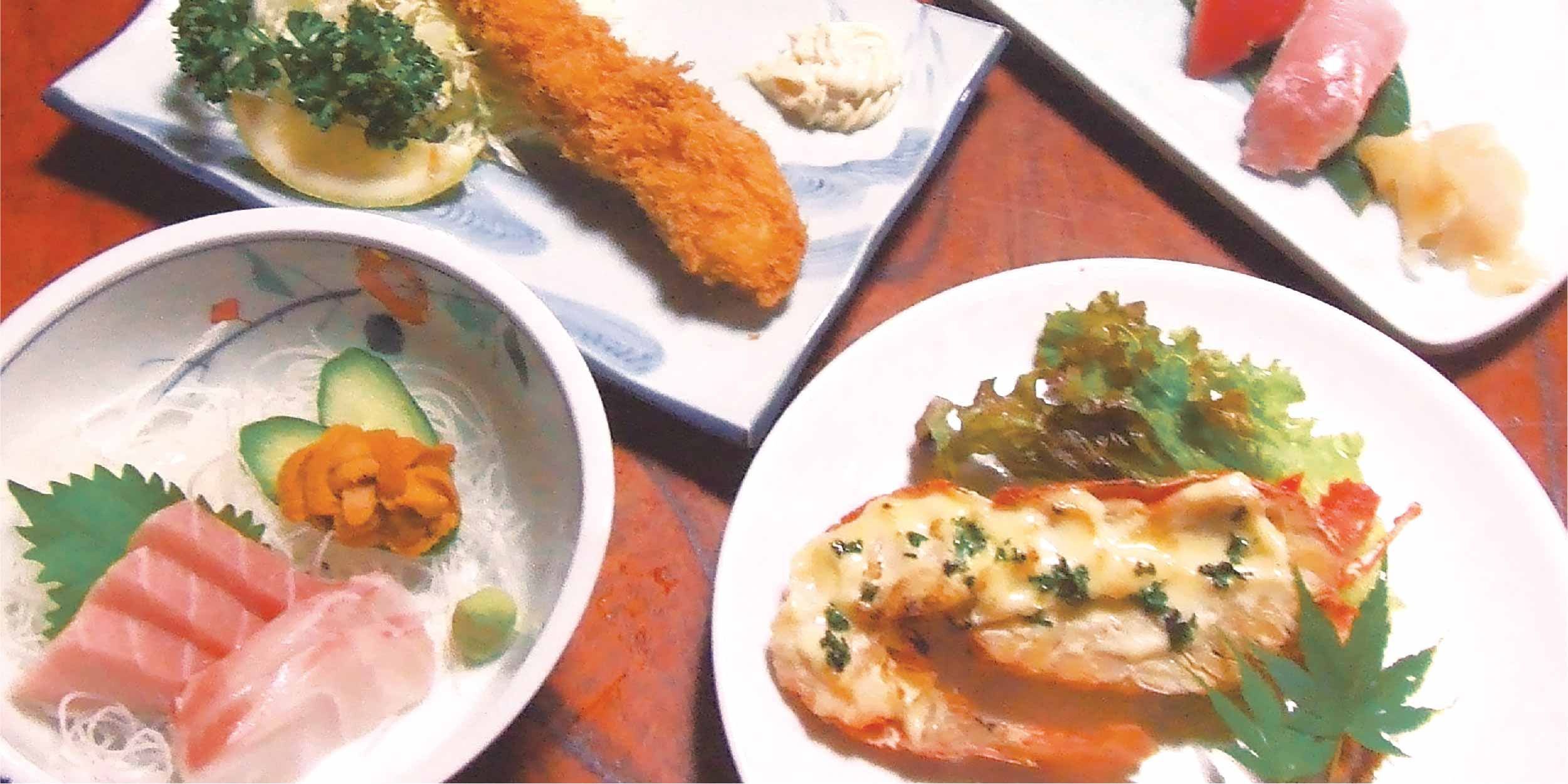 メインビジュアル--料理盛合せ